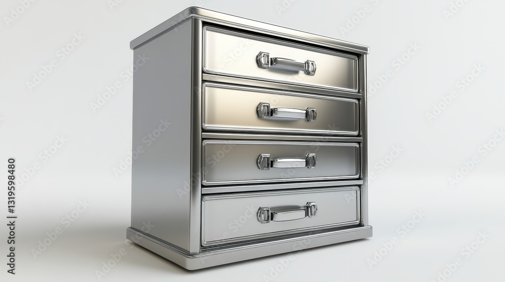 A metallic filing cabinet, adorned with robust locks, stands majestically against a pristine white backdrop, its sleek design and robust construction exuding an aura of security and professionalism. A metallic filing cabinet, adorned with robust locks, stands majestically against a pristine white backdrop, its sleek design and robust construction exuding an aura of security and professionalism.
