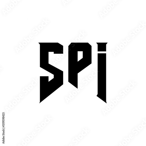 SPI letter logo design for technology company. SPI logo design black and white color combination. SPI logo, SPI vector, SPI design, SPI icon, SPI alphabet. SPI typography logo design.