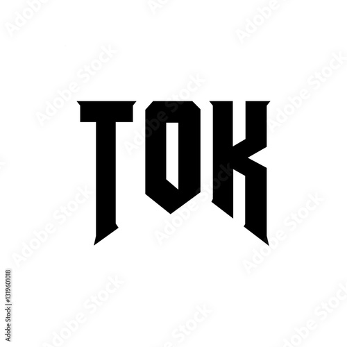 TOK letter logo design for technology company. TOK logo design black and white color combination. TOK logo, TOK vector, TOK design, TOK icon, TOK alphabet. TOK typography logo design.
