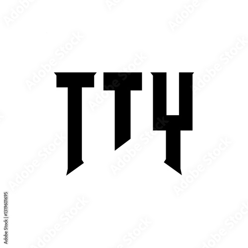 TTY letter logo design for technology company. TTY logo design black and white color combination. TTY logo, TTY vector, TTY design, TTY icon, TTY alphabet. TTY typography logo design.