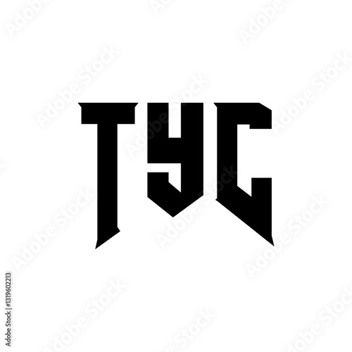 TYC letter logo design for technology company. TYC logo design black and white color combination. TYC logo, TYC vector, TYC design, TYC icon, TYC alphabet. TYC typography logo design.