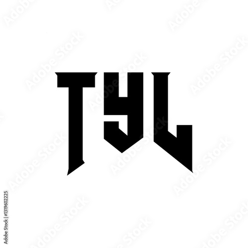 TYL letter logo design for technology company. TYL logo design black and white color combination. TYL logo, TYL vector, TYL design, TYL icon, TYL alphabet. TYL typography logo design.