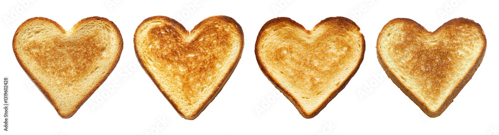 Toasted Bread Slices Shaped Like Hearts for Special Occasions, PNG bundle collection, Isolated on Transparent Background Toasted Bread Slices Shaped Like Hearts for Special Occasions, PNG bundle collection, Isolated on Transparent Background