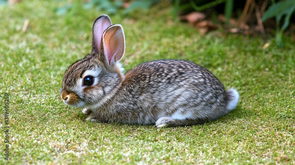 Fototapeta premium A cute bunny on the grass.