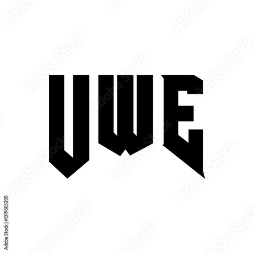 UWE letter logo design for technology company. UWE logo design black and white color combination. UWE logo, UWE vector, UWE design, UWE icon, UWE alphabet. UWE typography logo design.