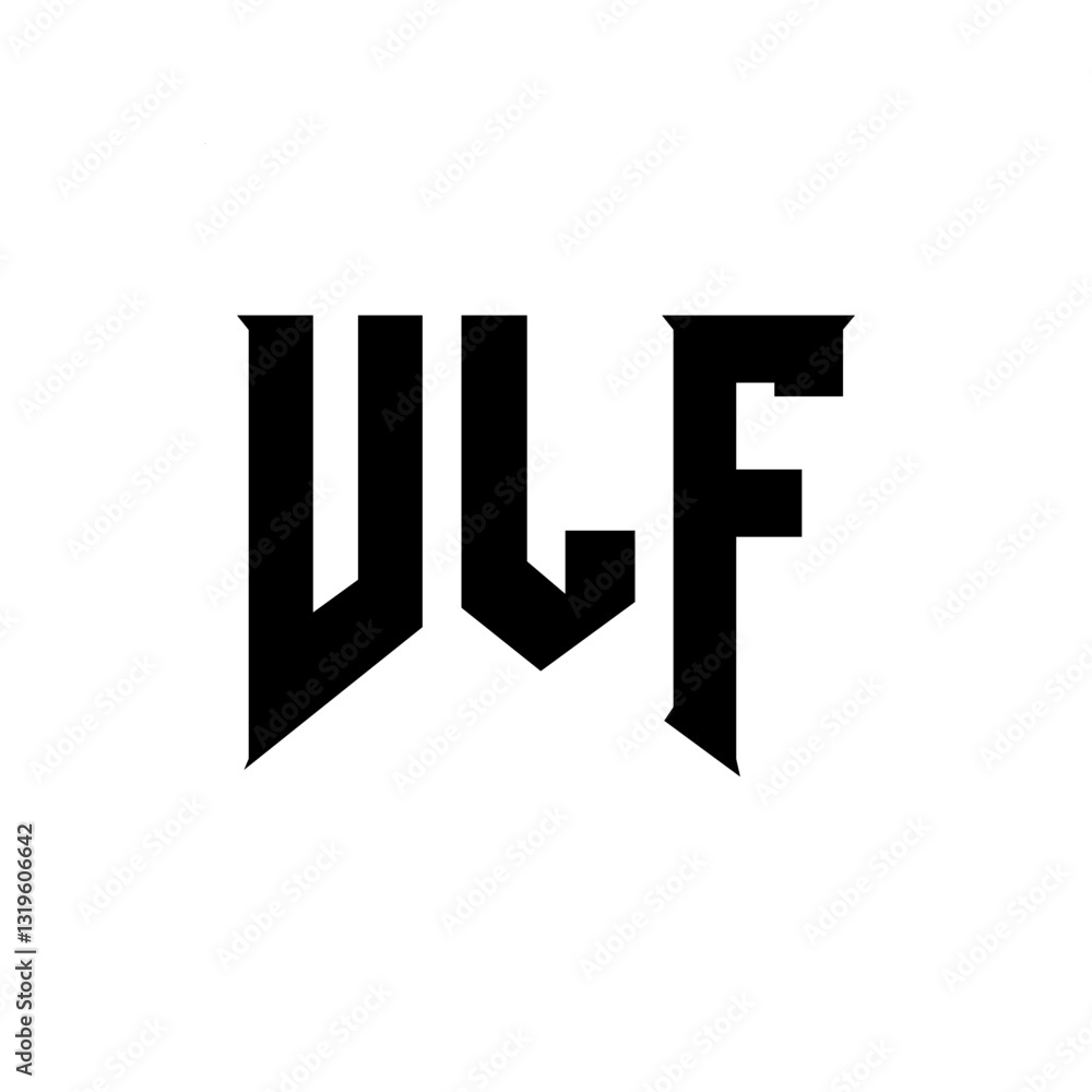 Fototapeta premium VLF letter logo design for technology company. VLF logo design black and white color combination. VLF logo, VLF vector, VLF design, VLF icon, VLF alphabet. VLF typography logo design.