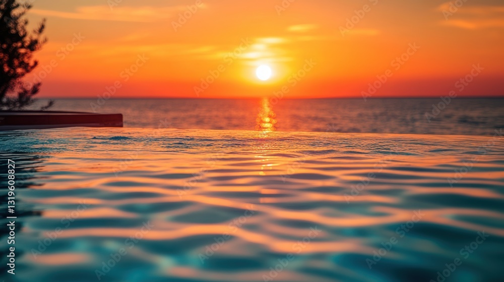 Infinity Pool with Stunning Sunset Ocean View