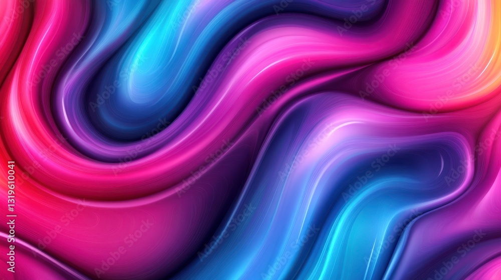 Fototapeta premium Vibrant Neon Wave Pattern in Futuristic Design