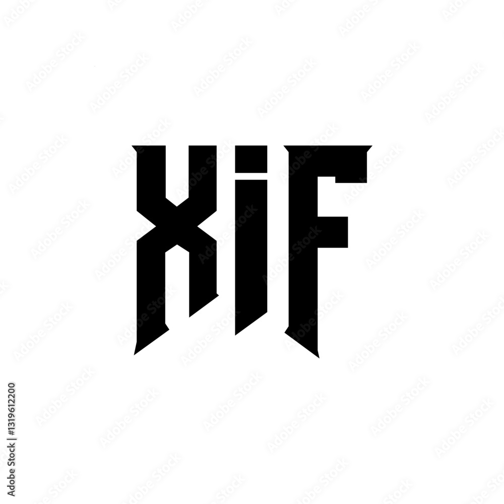 Obraz premium XIF letter logo design for technology company. XIF logo design black and white color combination. XIF logo, XIF vector, XIF design, XIF icon, XIF alphabet. XIF typography logo design.