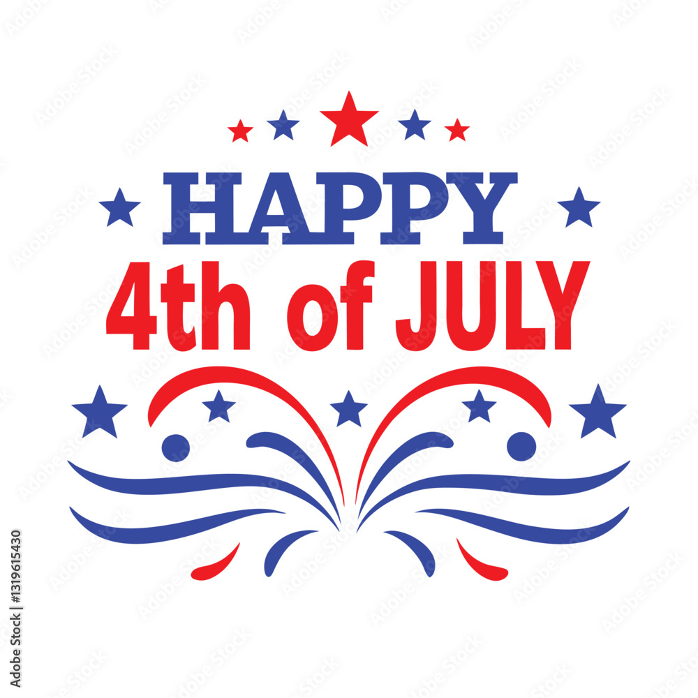 Obraz premium 4th of July Typography Vector Art | Patriotic Independence Day Illustration