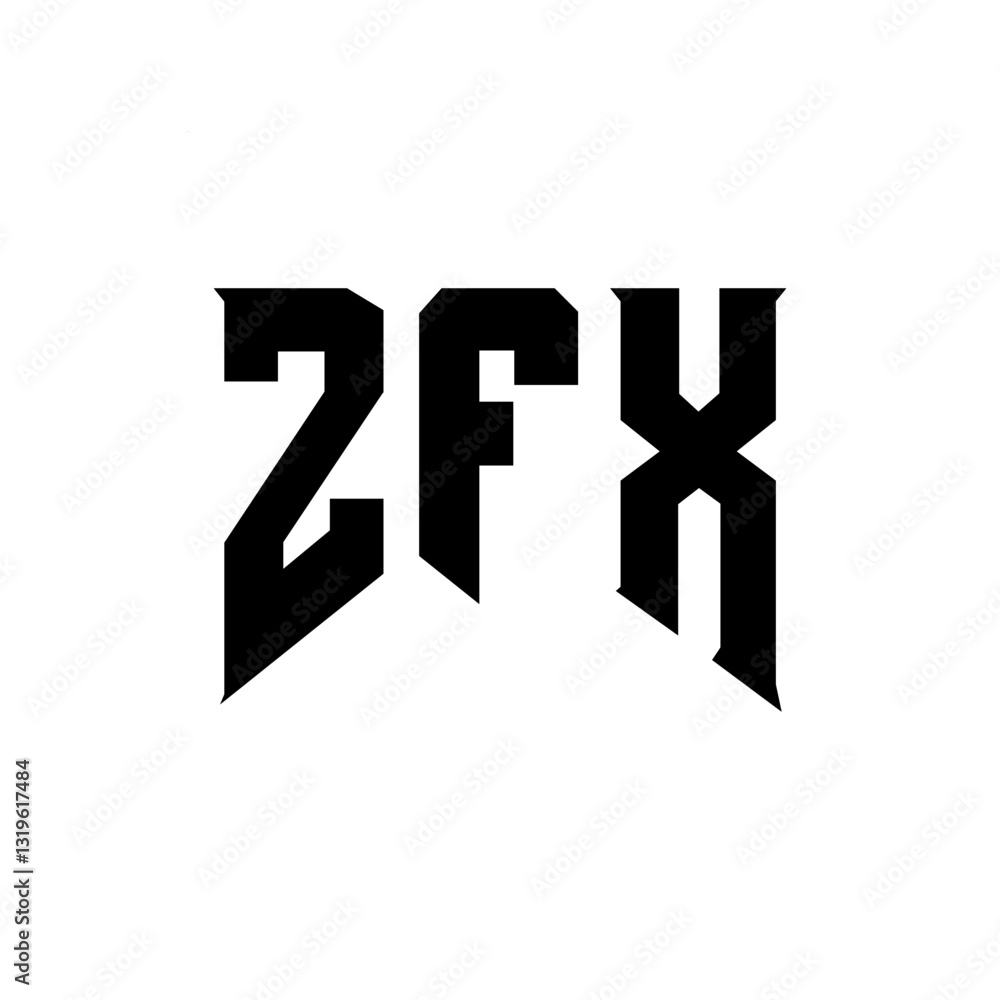 Obraz premium ZFX letter logo design for technology company. ZFX logo design black and white color combination. ZFX logo, ZFX vector, ZFX design, ZFX icon, ZFX alphabet. ZFX typography logo design.
