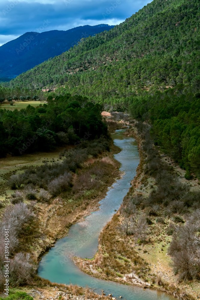 Fototapeta premium Río Guadalquivir en el parque natural de Cazorla, Segura y Las Villas.
