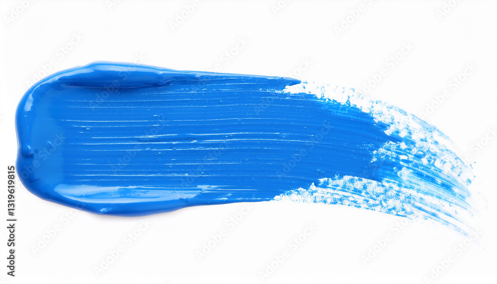 Bright blue paint stroke with visible texture and brush details. Dynamic artistic abstract element Bright blue paint stroke with visible texture and brush details. Dynamic artistic abstract element