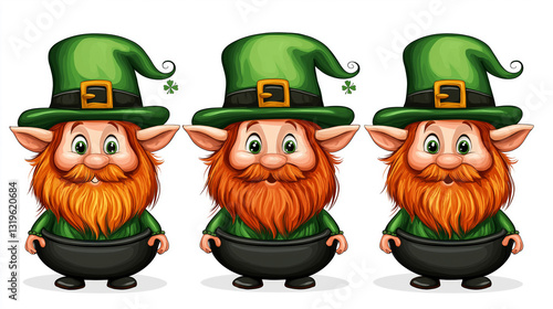 Abstract Elf for St. Patrick's Day on white background.	