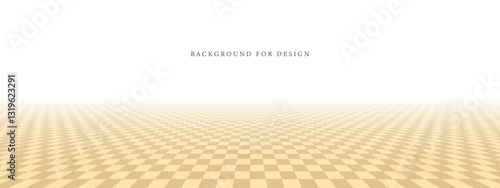 Abstract geometric mosaic tile floor vector background. Beige square infinity surface with perspective. Creative unusual futuristic composition for your design