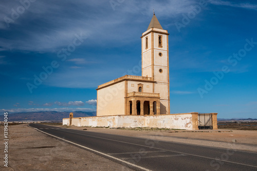 Kirche der Almadraba von Monteleva bei Las Salinas, Provinz Almería, Andalusien, Spanien photo