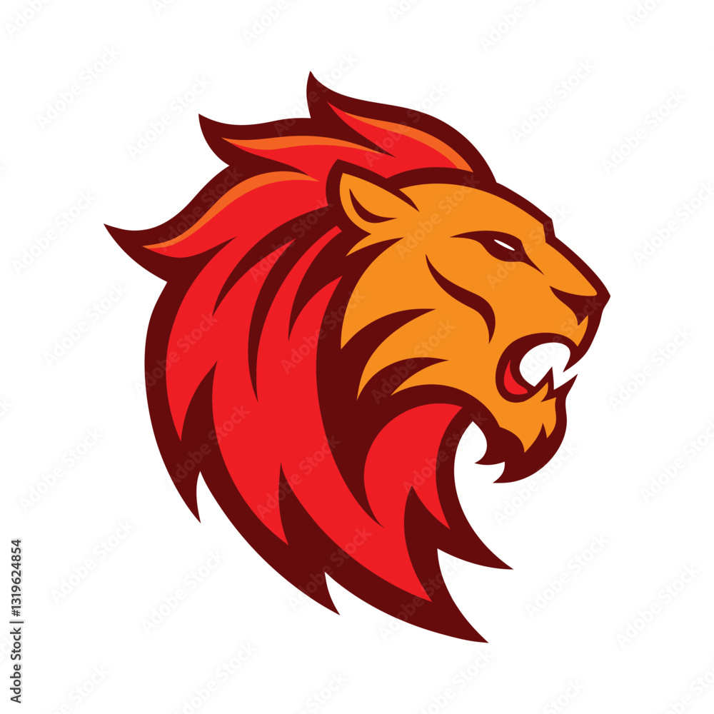 Obraz premium Lion head mascot logo vector.