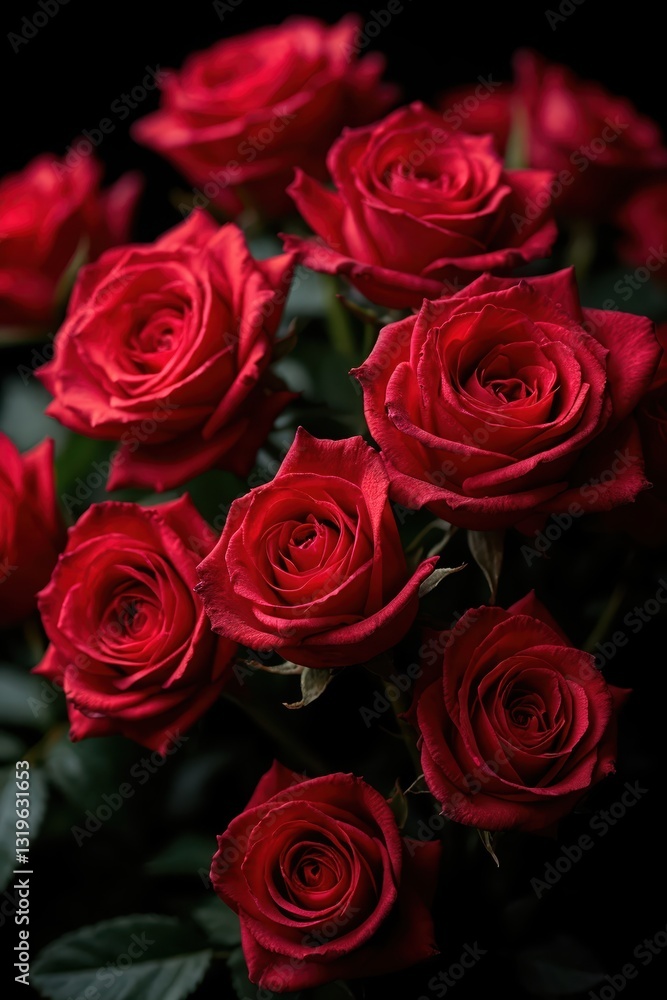 a bouquet of red roses is shown on a black background a bouquet of red roses is shown on a black background