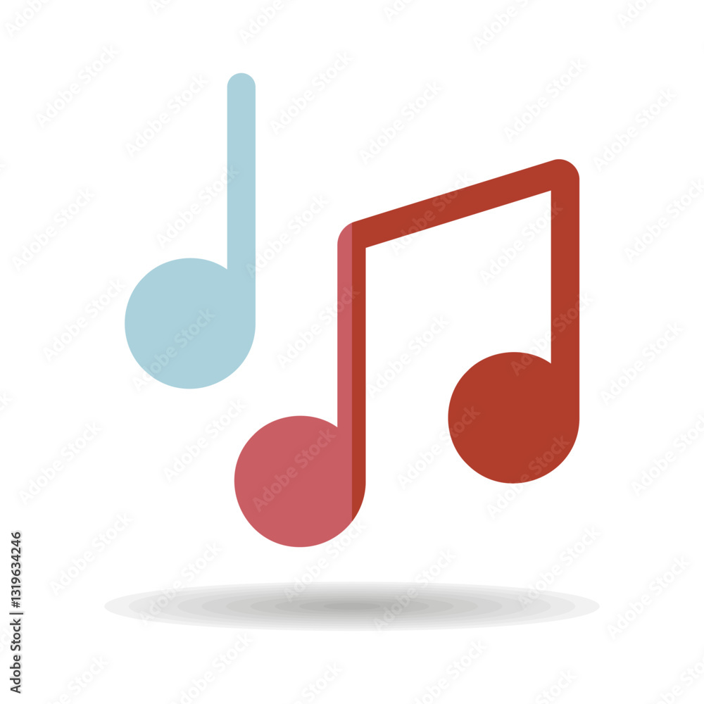 Music notes, song, melody or tune flat vector icon Music notes, song, melody or tune flat vector icon