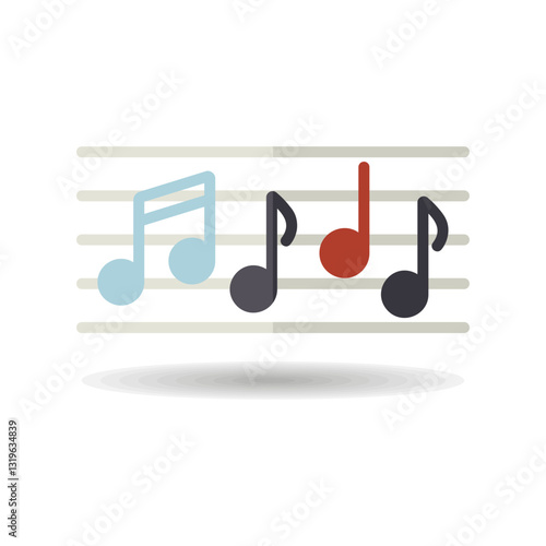 Stave and music notes vector icon