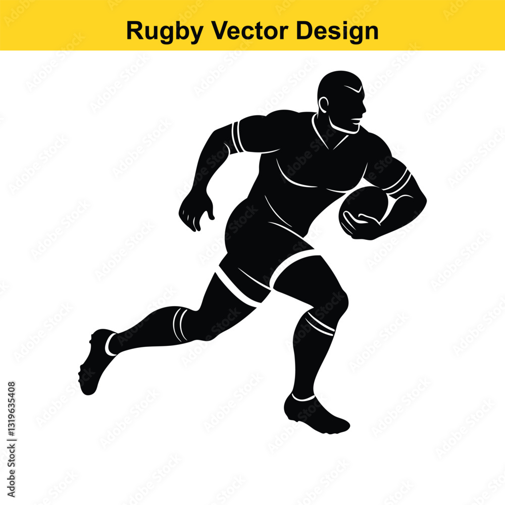 Naklejka premium Breaking Lines and Scoring Tries: Mastering the Game of Rugby. 