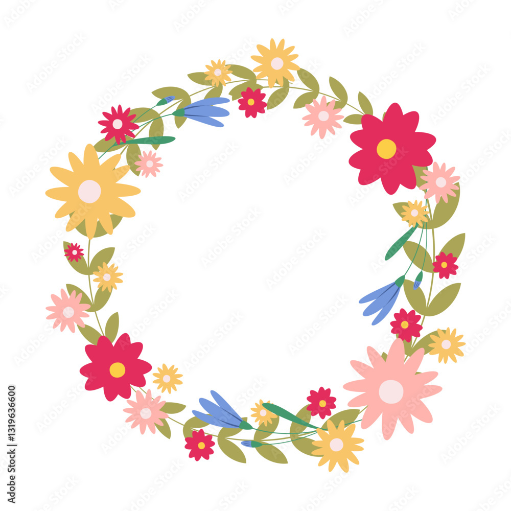 Fototapeta premium Easter-themed illustrations with balloons, rabbits, eggs, and flowers