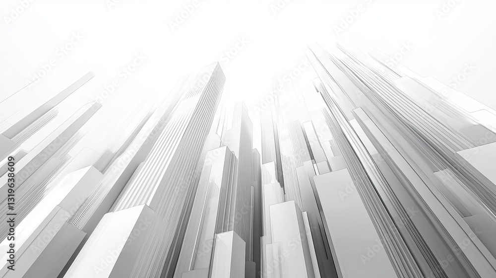 Obraz premium Abstract architecture in a 3D vector illustration