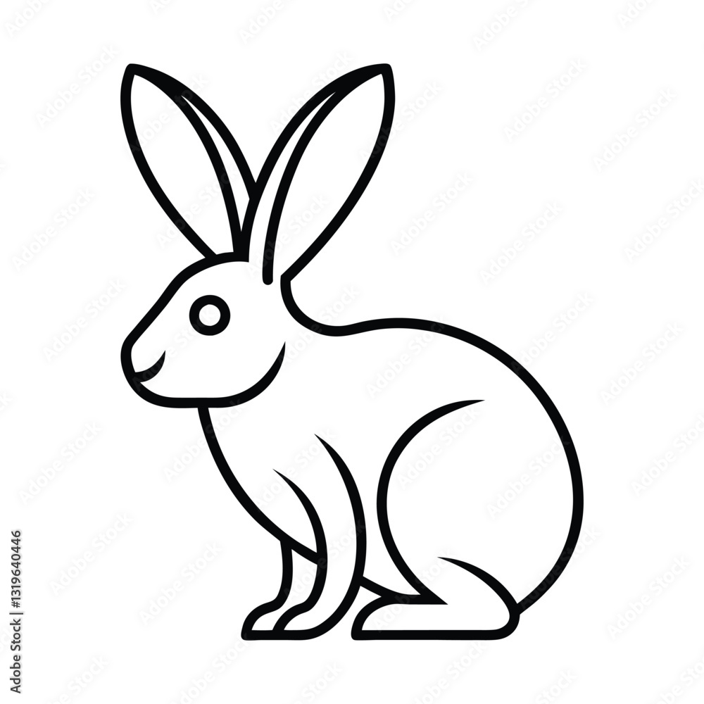 Obraz premium Cute vector illustration of a baby bunny for Easter and spring