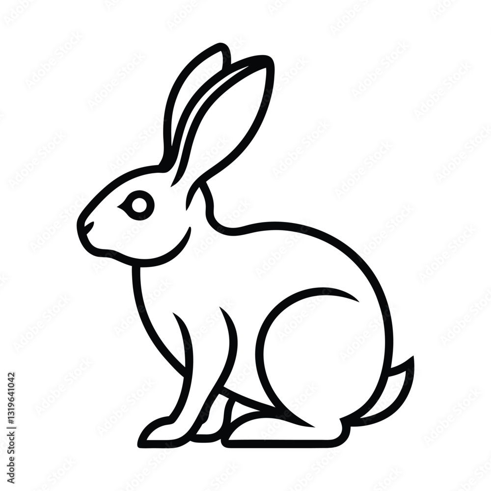 Rabbit Vector Illustration: Cute and Clean Design with White Background for Versatile Use Rabbit Vector Illustration: Cute and Clean Design with White Background for Versatile Use