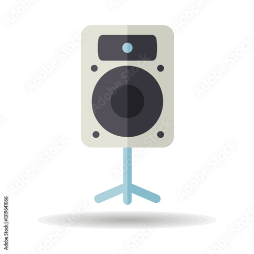 Acoustic speaker vector icon. Music column