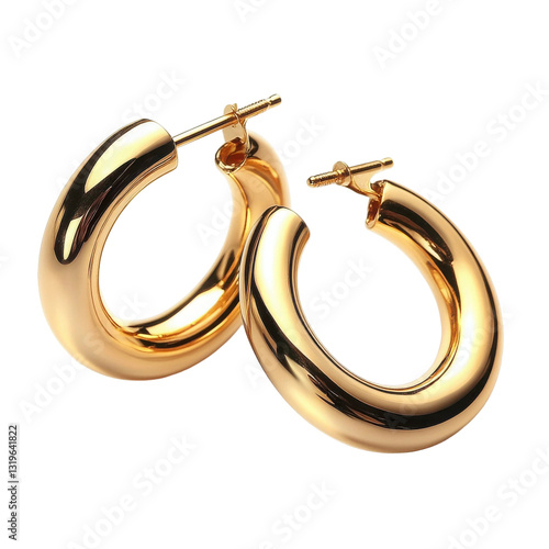 Elegant Gold Hoop Earrings Thick Chunky Modern Jewelry Design