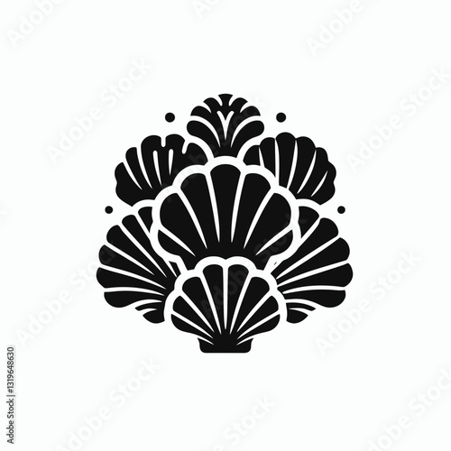 Seashell Spiral silhouette in black on a white background