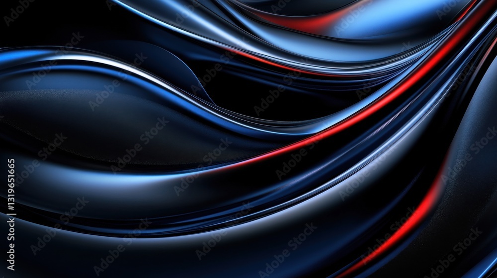 Fototapeta premium A blue and red wave with a black background