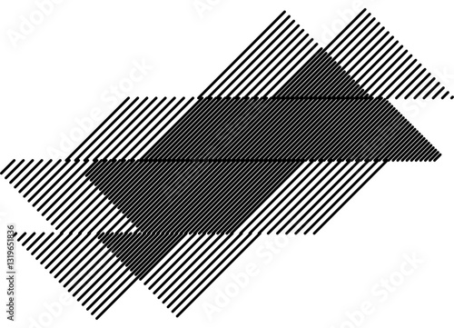 Modern striped pattern of thin black parallel lines on a white background. Abstract vector background for covers, advertising, interior. design element. Striped triangles