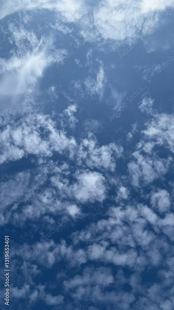 Cirrus clouds moving in spring over the Mediterranean. Vertical frame Cirrus clouds moving in spring over the Mediterranean. Vertical frame
