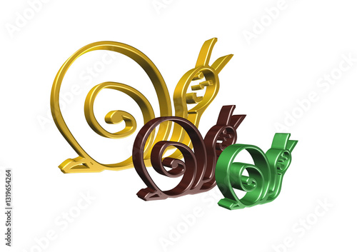 Obraz na płótnie ślimaki, rysunek, ilustracja, 3d, symbol, projekt w salonie