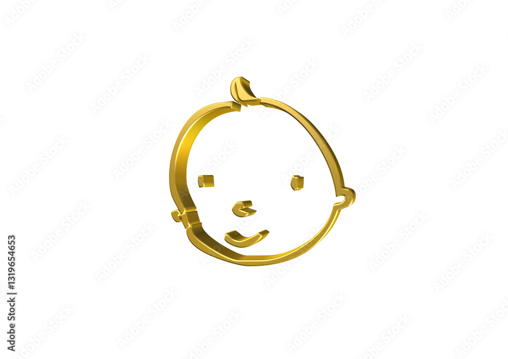 buzia, dziecko, rysunek, ilustracja, 3d, symbol, projekt