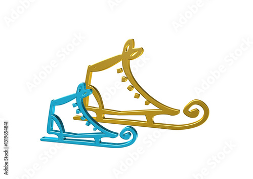 Obraz na płótnie łyżwy, lód, rysunek, ilustracja, 3d, symbol, projekt w salonie