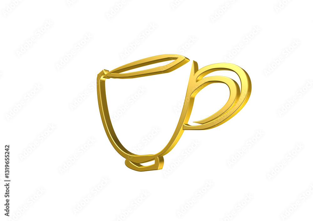 filiżanka, rysunek, ilustracja, 3d, symbol, projekt