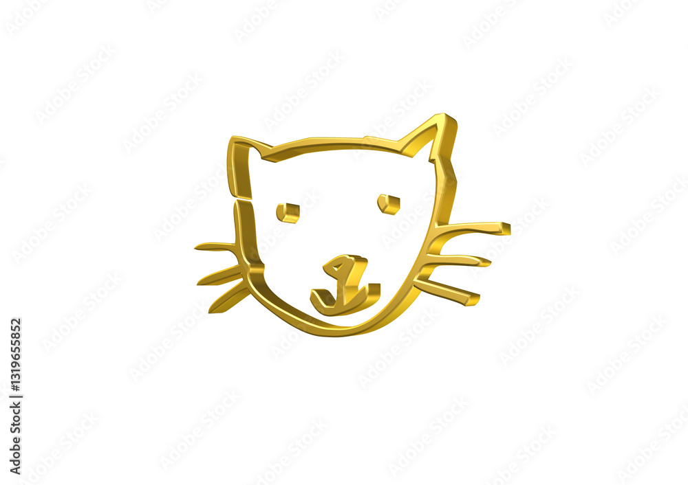 kot, rysunek, ilustracja, 3d, symbol, projekt