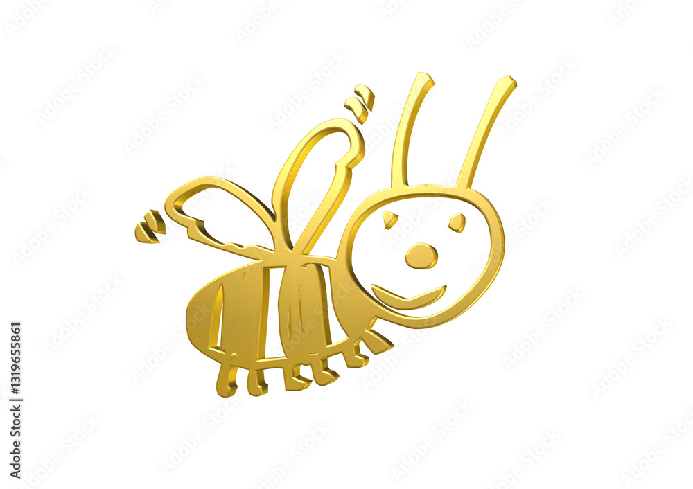 pszczółka, owad, rysunek, ilustracja, 3d, symbol, projekt