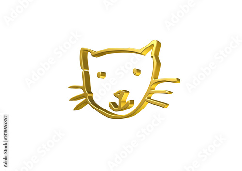 Obraz na płótnie kot, rysunek, ilustracja, 3d, symbol, projekt w salonie