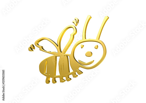 Obraz na płótnie pszczółka, owad, rysunek, ilustracja, 3d, symbol, projekt w salonie