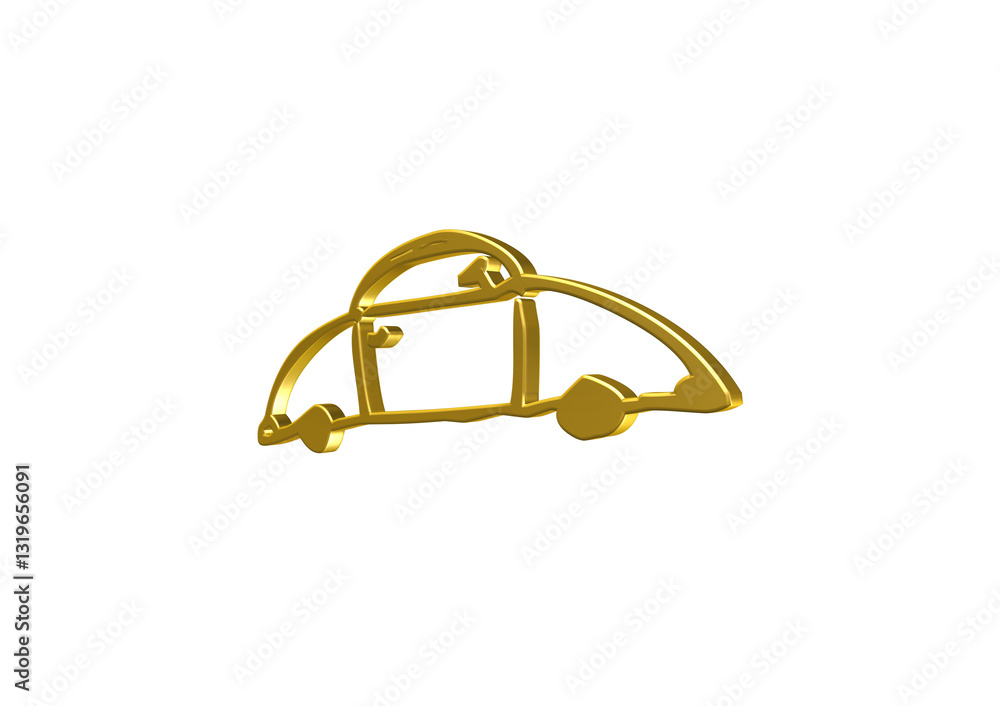 auto, samochód, rysunek, ilustracja, 3d, symbol, projekt