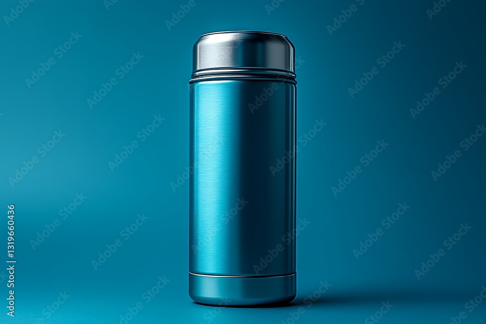 Sleek Teal Thermos Bottle Mockup Insulated Drinkware Product Design Sleek Teal Thermos Bottle Mockup Insulated Drinkware Product Design