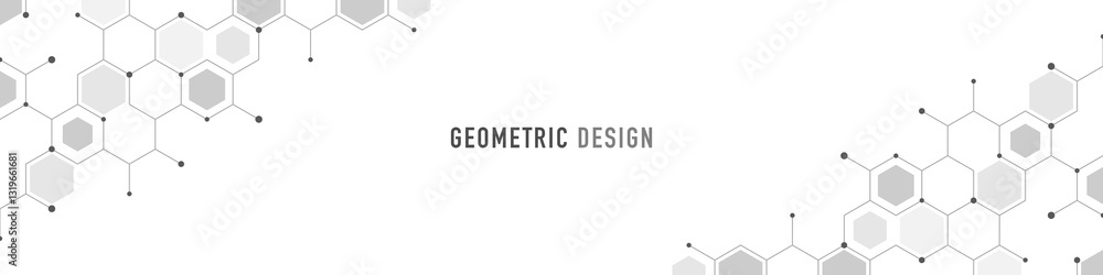 Abstract geometric background with hexagons shape pattern for banner or website header template Abstract geometric background with hexagons shape pattern for banner or website header template