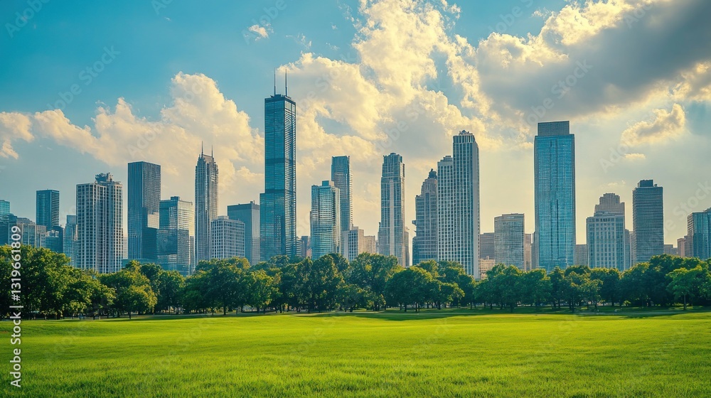 Obraz premium Chicago Skyline: A Majestic Urban Landscape