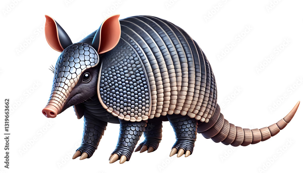 realistic Armadillo 3d model illustration isolated on transparent background realistic Armadillo 3d model illustration isolated on transparent background