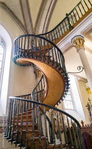 Historic spiral staircase in old church