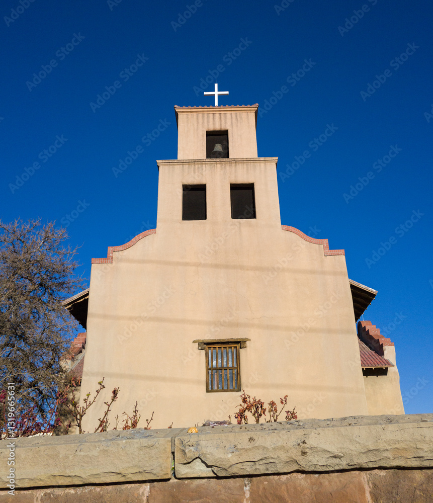 Fototapeta premium Historic southwestern church and bell tower